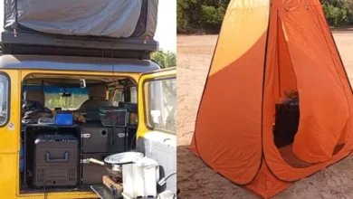 Casal transforma carro em casa sobre rodas e viraliza durante temporada no Rio Araguaia