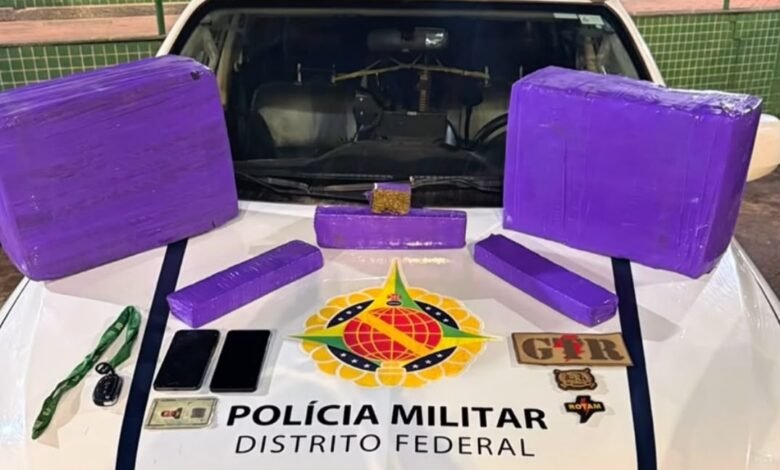 Homem é preso suspeito de transportar 47kg de maconha, no Distrito Federal (Foto: Divulgação)