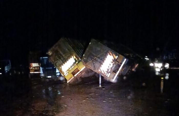 Temporal causa grandes prejuízos em usina de etanol, em Itumbiara (foto: reprodução)
