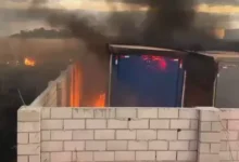 Incêndio atinge empresa e danifica seis caminhões às margens da BR 414, em Anápolis