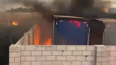 Incêndio atinge empresa e danifica seis caminhões às margens da BR 414, em Anápolis