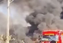 Incêndio atinge fábrica de esteiras rolantes em Goiânia e levanta coluna de fumaça sobre a região