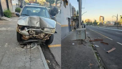 Motorista passa mal ao volante e bate carro contra poste em Anápolis