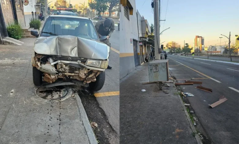 Motorista passa mal ao volante e bate carro contra poste em Anápolis