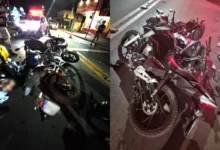 Jovem fica inconsciente e outro sofre fratura exposta após colisão frontal entre motos em Anápolis