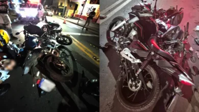 Jovem fica inconsciente e outro sofre fratura exposta após colisão frontal entre motos em Anápolis