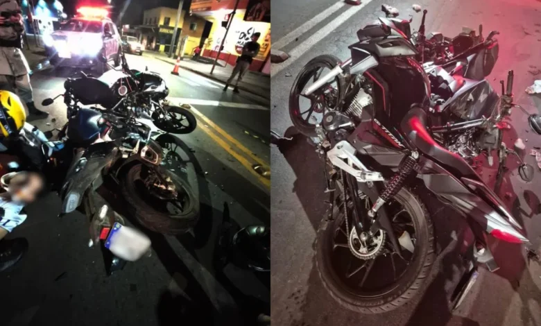Jovem fica inconsciente e outro sofre fratura exposta após colisão frontal entre motos em Anápolis