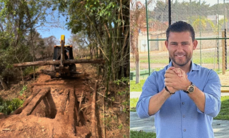 Prefeitura reconstrói ponte em estrada que liga Bonfinópolis à comunidade Parapedro