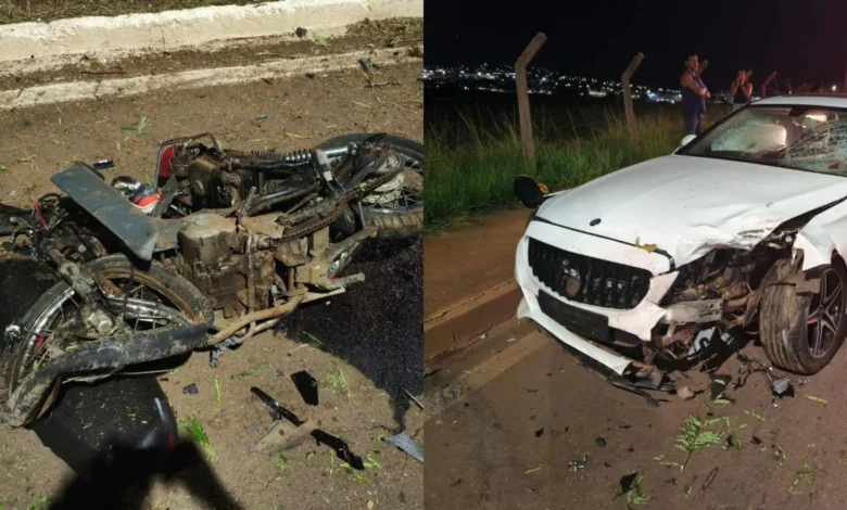 Motociclista morre em grave acidente com Mercedes em Anápolis